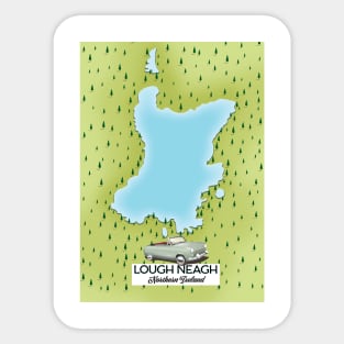 Lough Neagh Northern Ireland old map Sticker